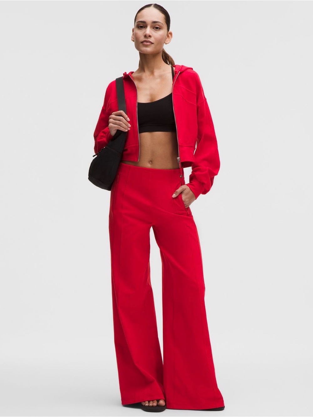 Lululemon High-Waist Wide-Leg Red Women's Pants